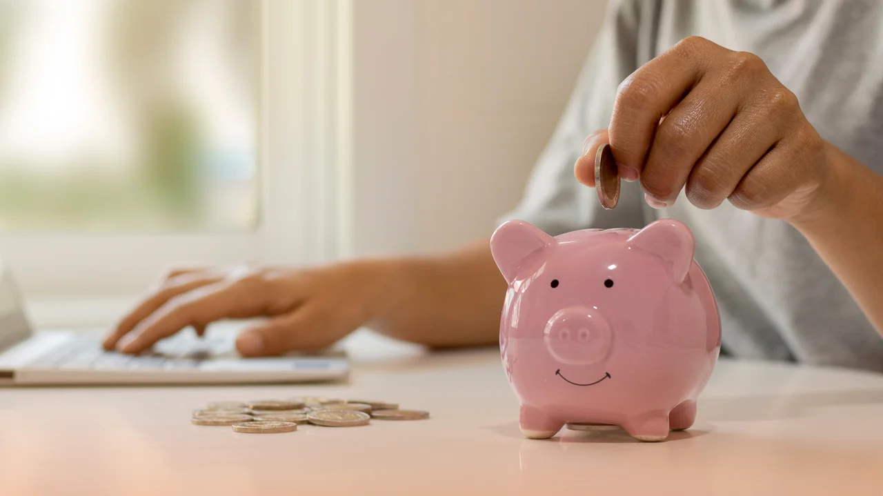 Sporenie peňazí do prasiatka ako symbol finančnej rezervy